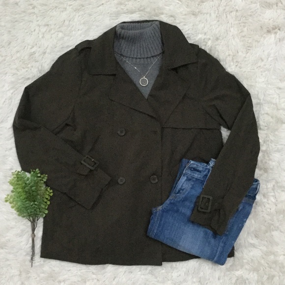 Skies Are Blue Jackets & Blazers - Skies Are Blue Trench Coat 💗 Olive